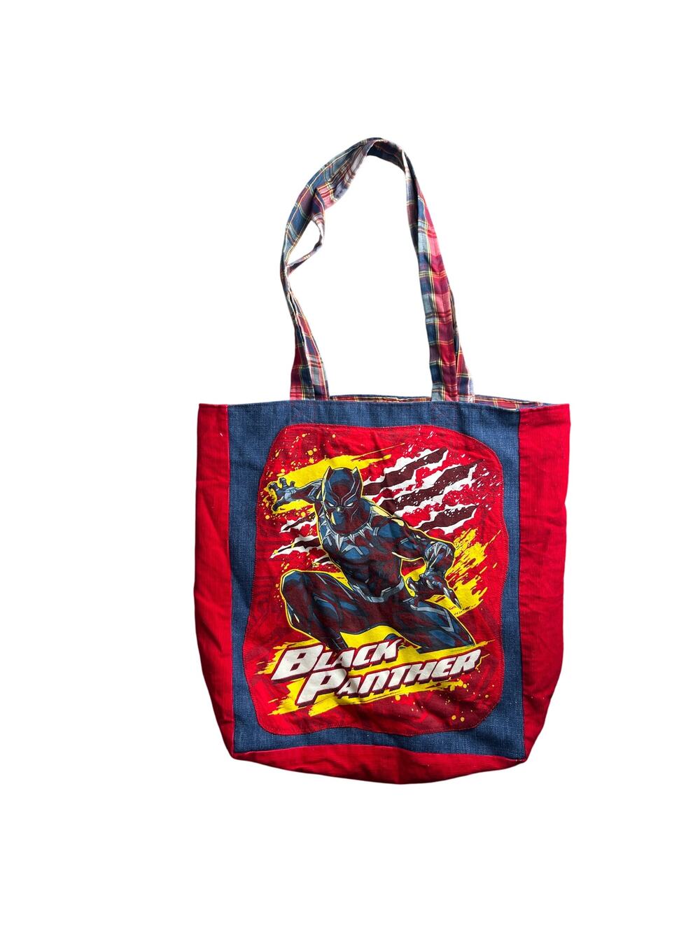 Maps & Scraps Black Panther Custom Large Tote Bag